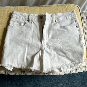White denim shorts